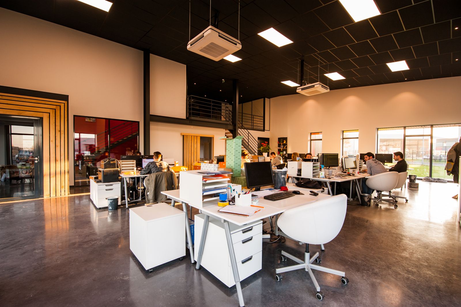 A modern commercial interior buildout