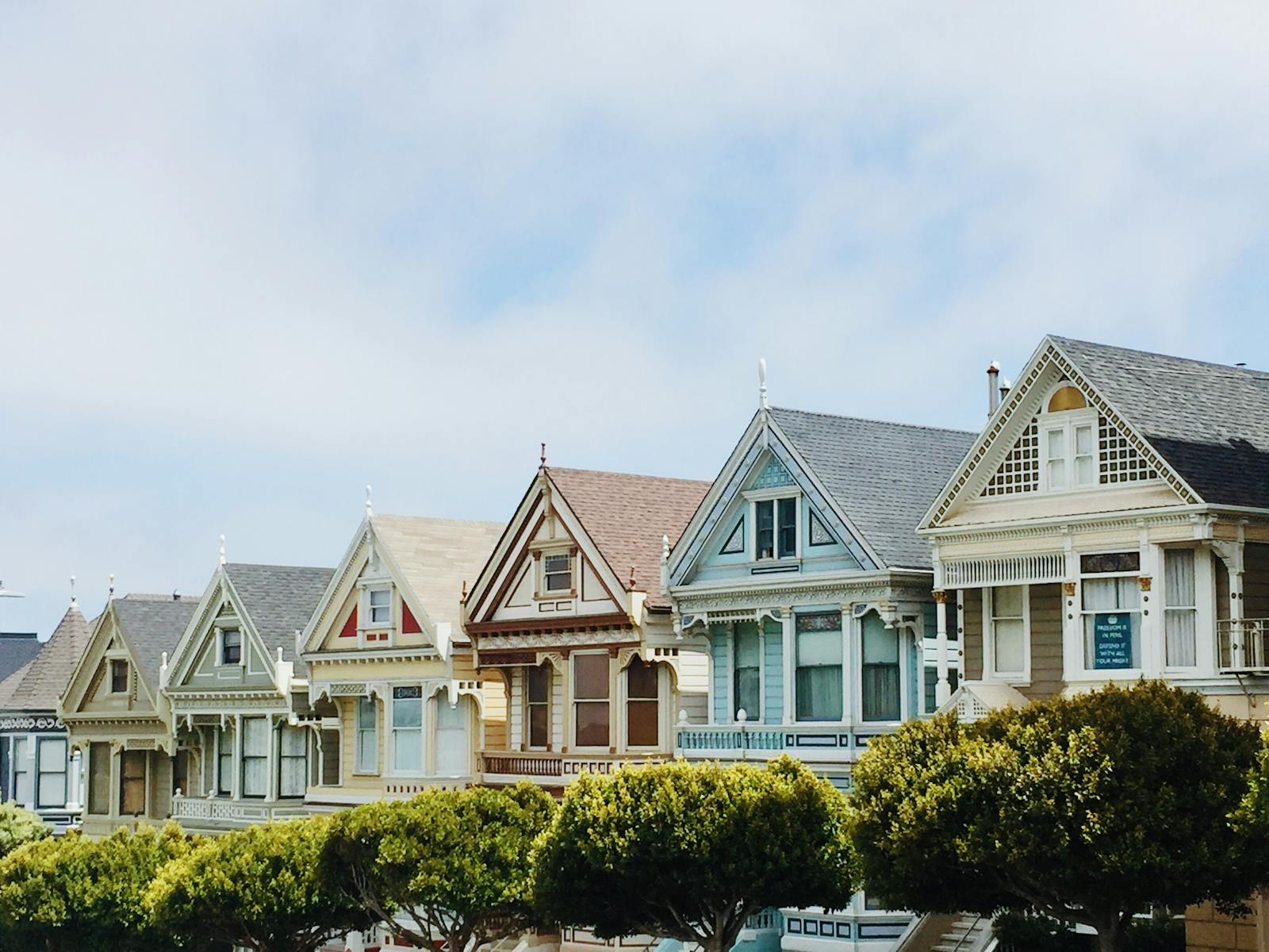 Colorful Victorian row houses in San Francisco
